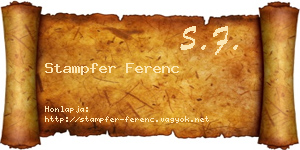 Stampfer Ferenc névjegykártya